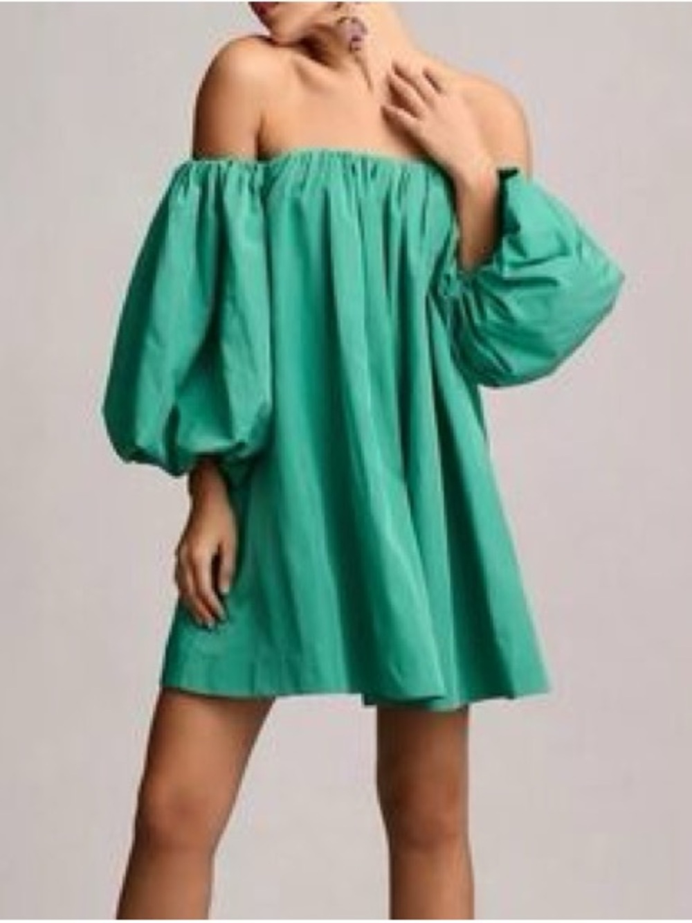 Mare Mare Puff-Sleeve Off-The-Shoulder Mini Dress